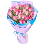 15 розовых тюльпанов